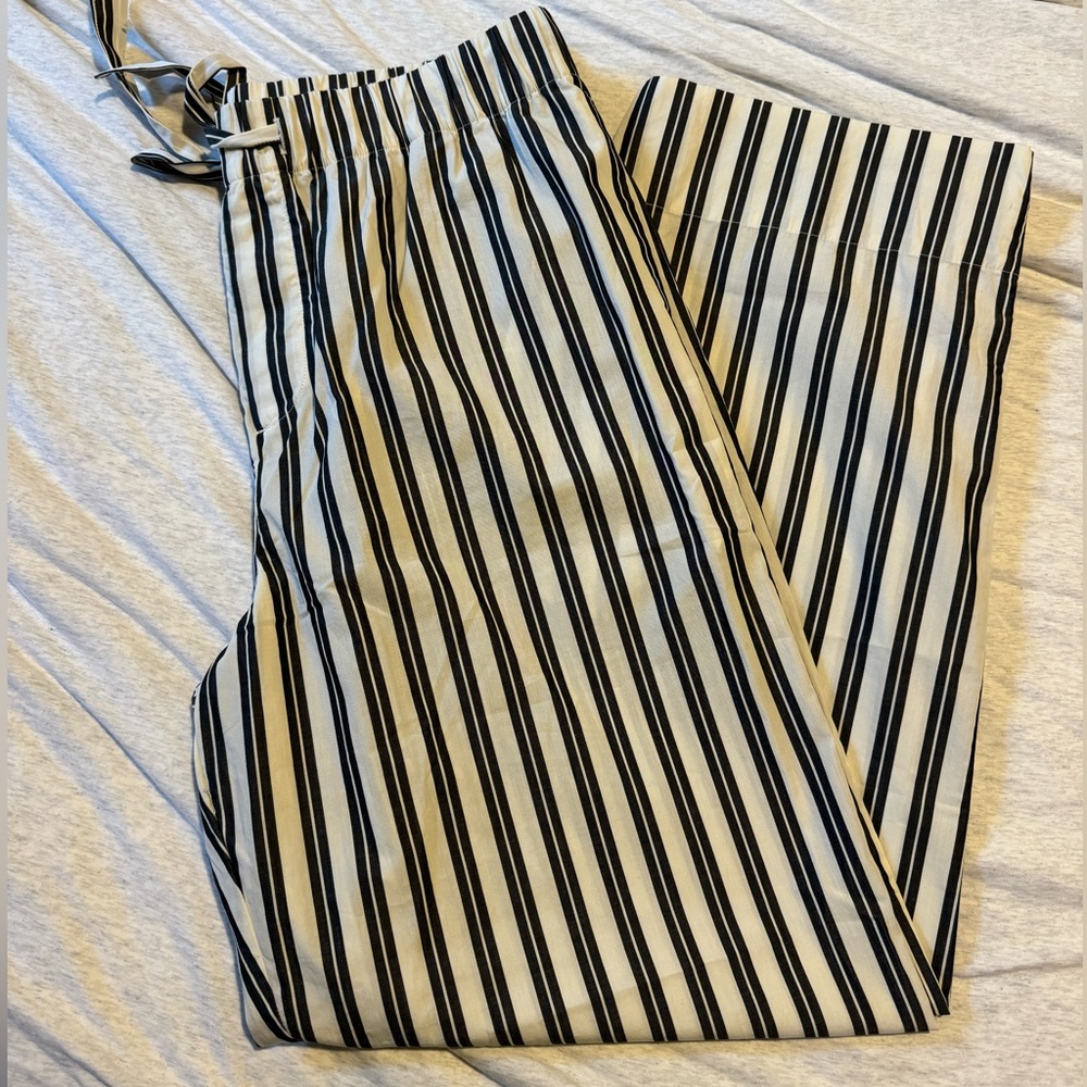 *WINTER CLOSET SALE* Tekla White and Black Relaxed striped pant